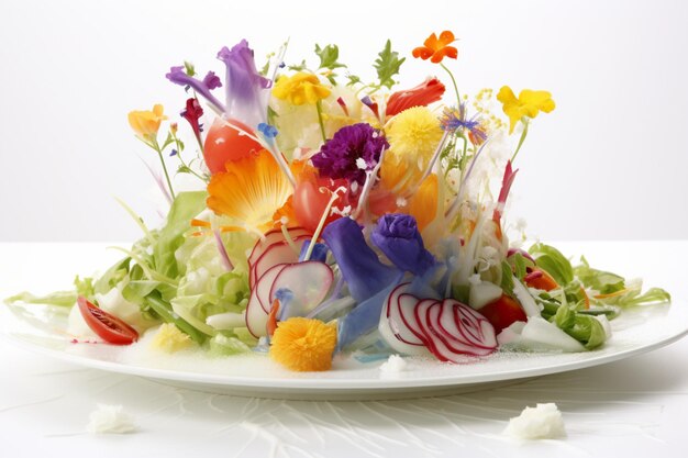 Talerz z kolorowym daniem